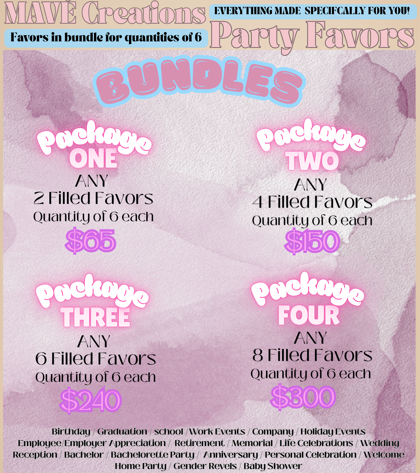 Custom Party Favor Bundles